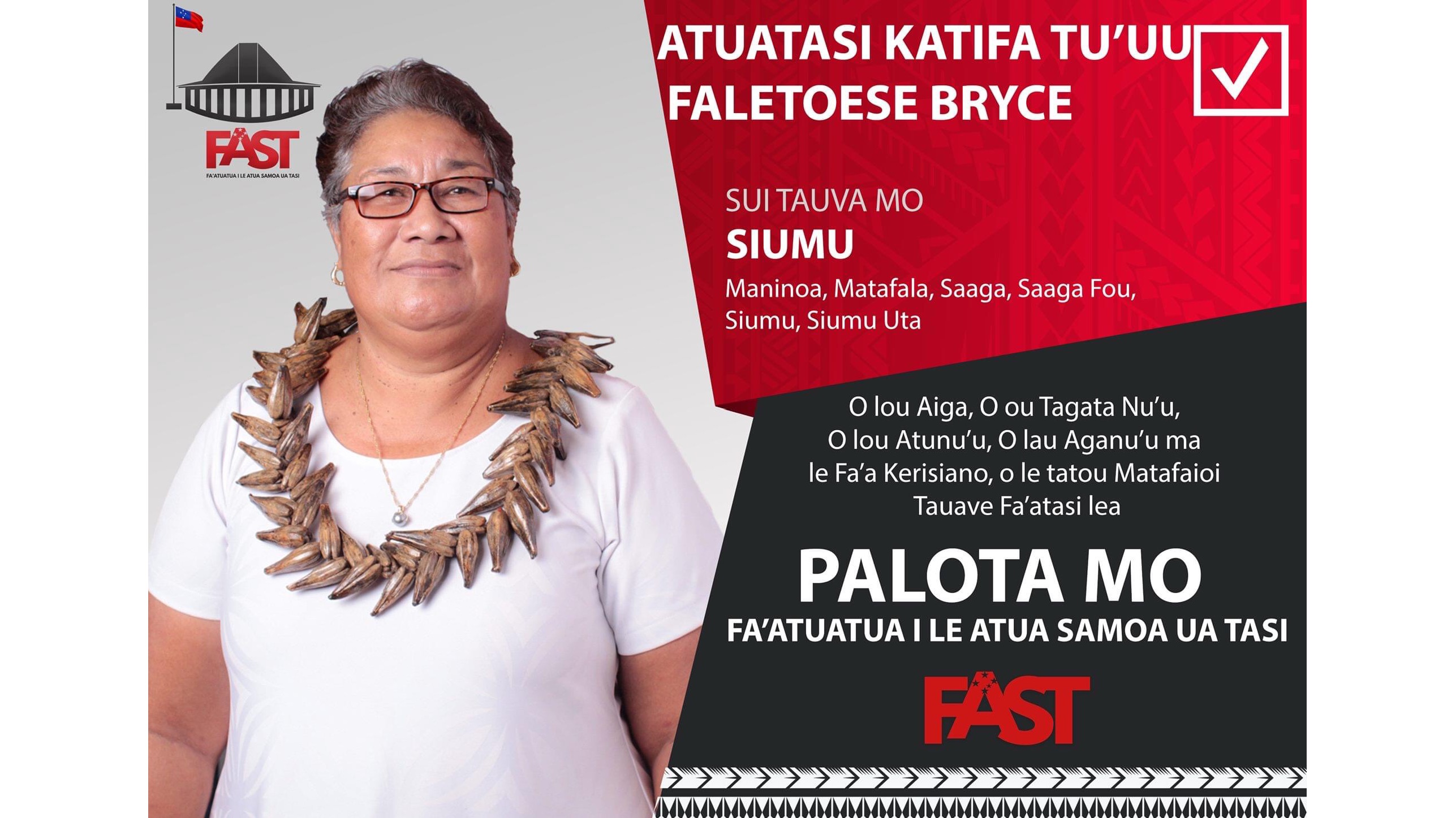 ATUATASI KATIFA TU’UU FALETOESE BRYCE